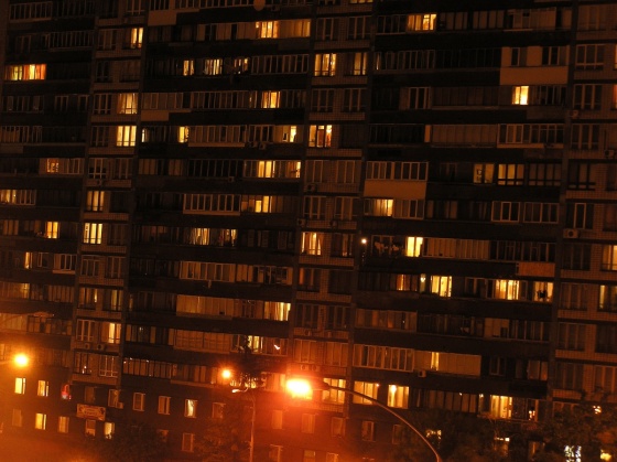 Night windows of flats